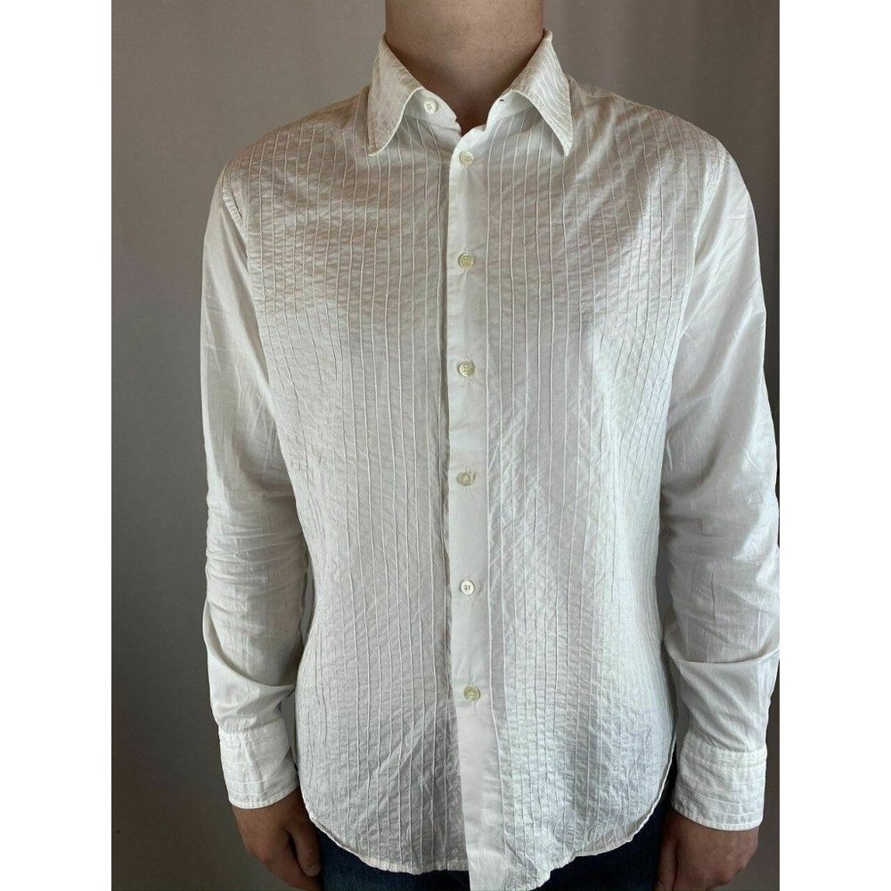 Ermanno Scervino White Button Up Dress Shirt Men's